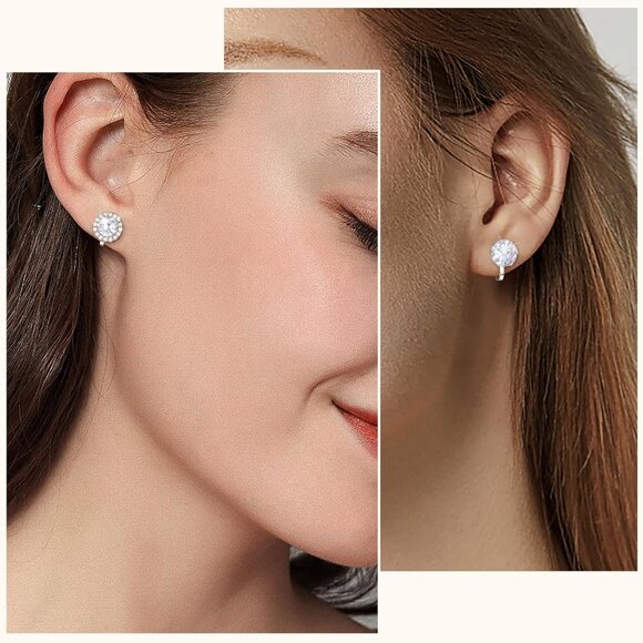 Silver Gold Hypoallergenic Cubic Zirconia Clip-On Earrings for Women, Non-Pierce - Picture 5 of 7